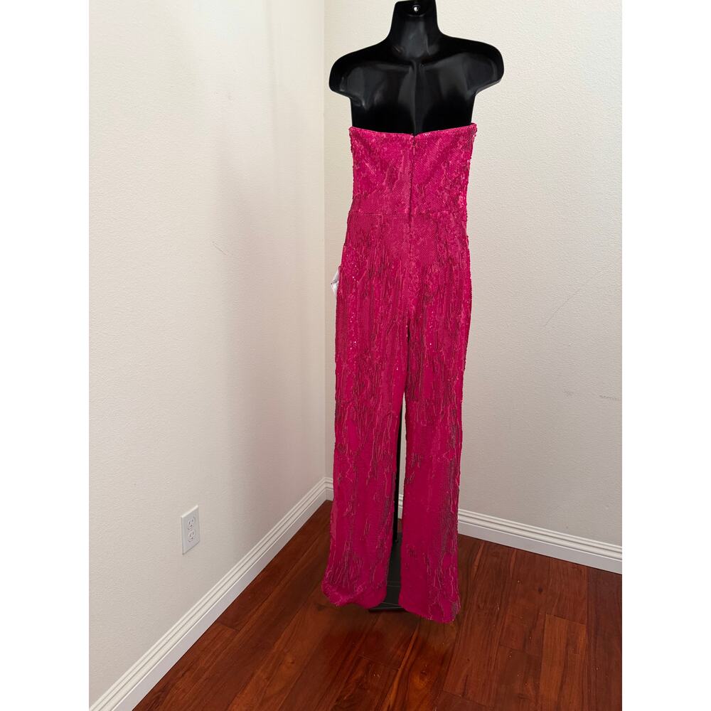 Dress the population hot pink Andy sequin jumpsuit XS - Picture 4 of 8